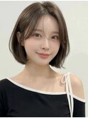 ダークアッシュセンターパートひし形レイヤーボブ20代30代A16