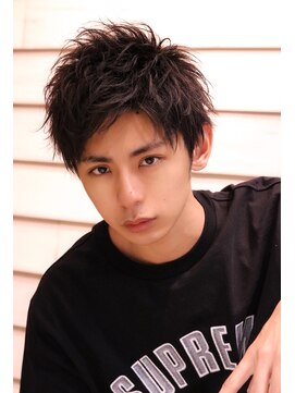 ネイビー(NAVY) 爽やか ワイルドアップバング グレージュ アレンジ簡単にキマる