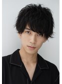 ＼マッシュヘア／くすみブルー×ウェットヘア