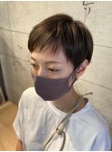 マッシュショート_Aラインボブマロンベージュ