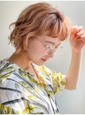 セクションカラー/ペールベージュ/透明感ボブ[二子玉川]