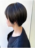 大人ショート×透明感カラー グレージュ 髪質改善 アッシュ
