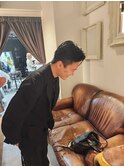 メンズオールバックショート