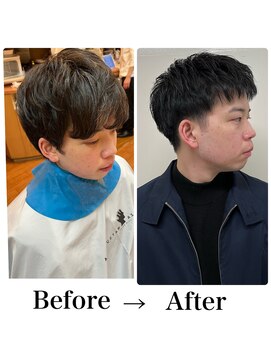 ヨシザワインク ハコザキ 水天宮前 日本橋人形町(YOSHIZAWA Inc.HAKOZAKI) ビフォーアフター/ラフショート/刈り上げ/束感