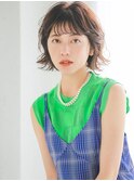 レイヤーカット/ウェットへア/オリーブベージュ/表参道