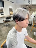 メンズホワイトシルバー/エンドカラーブラック/裾カラー/名古屋