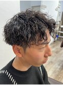 波巻パーマ×アップバング[大宮/大宮駅/大宮パーマ/メンズパーマ