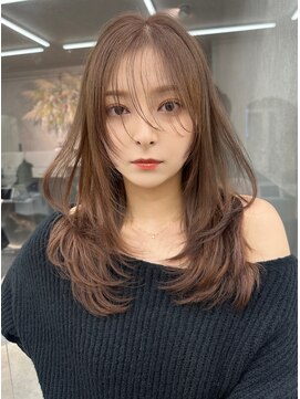 ロンドウル 熊本(Lond ulu) ウェーブミディアムメルティカラー×レイヤーカット韓国【熊本】