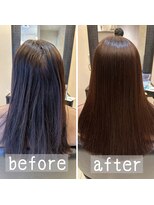 グロス(gloss)&nbsp;【箕面豊中】髪質改善艶髪縮毛矯正ビフォーアフター