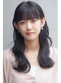 愛されナチュラルパーマ×ぱっつん前髪