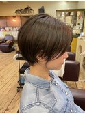 大人ショートボブ丸みショートカットマッシュショート前髪あり