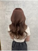 艶髪ワンホンレイヤー×ピーチミルクティーベージュ