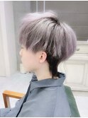ホワイトグレージュツートンカラー/ブリーチデザイン ウルフ