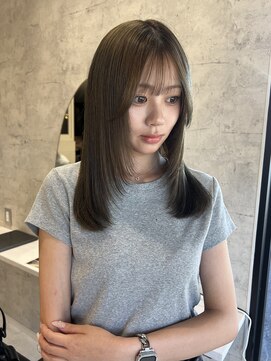 髪屋 紬 オリーブベージュ/ダブルカラー/レイヤーカット/顔周りカット