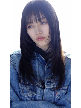 美髪レイヤーカット/顔まわりレイヤー/くびれミディアムレイヤー