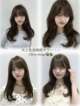 韓国スタイル／透明感カラー/レイヤー／熊本／上通り/並木坂/sae