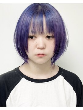 モリオフロムロンドン 原宿本店(morio from London) 【morio原宿】顔まわりレイヤーダブルカラーパープルカラー