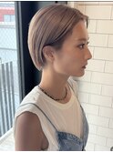 ハイトーンボブ似合わせカット大人ガーリーケアブリーチミニボブ
