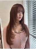 【オレンジベージュ×ロングレイヤー】