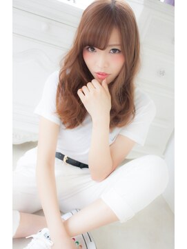 アンジュ ヘアー(Ange hair) 大人かわいい　小顔　ランダムカール　セミディスタイル！