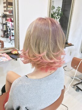 ヘアーデザイン クレオ(CREO) ☆裾pinkカラー☆