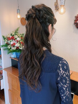 【自由が丘pele】ロングヘアセット　ハーフアップ　