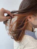 アライブ キチジョウジ(ALIVE Kichijoji)&nbsp;韓国風インナーカラー/イヤリングカラー×オレンジ