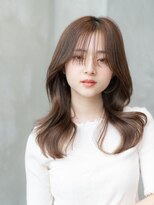 ケアリー 大泉学園(Carelly)&nbsp;大人かわいい前髪セシルカットココアブラウンフリンジウェーブ
