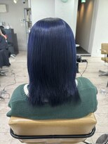 アジールヘア 所沢プロペ通り店(agir hair) セミディ姫カットカールネイビーブルーブラックケアブリーチ所沢