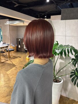ニーナ ビューティーサロン(NINA Beauty Salon) レッドブラウン × タッセルボブ