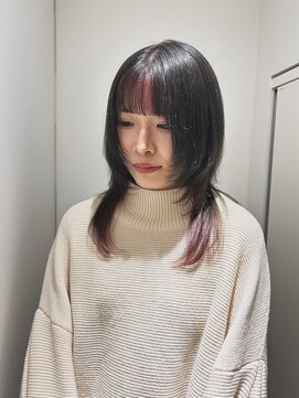 ヌークバイラヴェスト 四日市(neuk by lovest) ボブ×レイヤー×インナー×ピンク×グレー