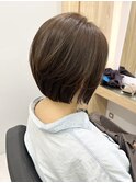 イメチェンホワイトブロンド外ハネボブ美髪ワイドバング韓国黒髪