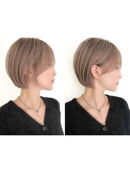 《ハイライトと相性の良いショートヘア》ハイライトを際立たせる、美しいショートカットのデザインが◎