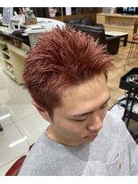 ヘアーパークキューブ&nbsp;唐揚げ高めスパイキーしょーと×レッドオレンジ