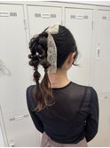 ポニーテール編み下ろし