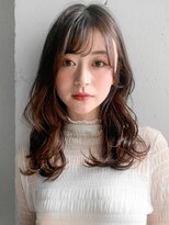 セミディ薄めバングデジタルパーマ美髪うるツヤ#304f0710