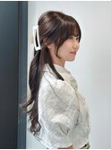 レイヤーカット　顔まわりカット　ロングヘア　韓国ヘア