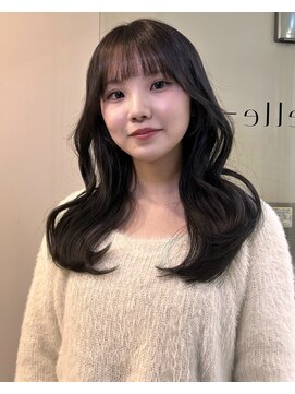 ベル 新宿(Belle) 韓国　レイヤー　秋冬カラー　グレージュ　顔まわりカット