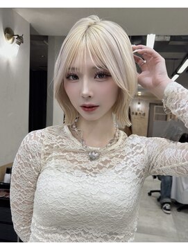 #ミルクブロンド #ハイトーンボブ