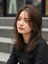 リル バイ フレイムス 川口(Lilou by Frames)&nbsp;ミディアムレイヤー髪型20代30代前髪あり前髪なし面長丸顔川口
