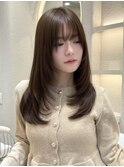 ◎レイヤーカット/顔周りカット/ミルクティーベージュ/銀座