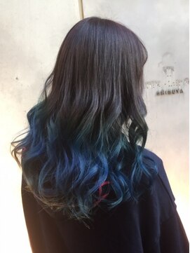 リゼル ユア 渋谷(RISEL YUA) パープルブルー×グレージュ　w/u岸野