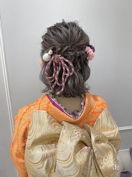 ネオリーブギンザ 銀座店(Neolive GINZA) ボブの振袖ヘアアレンジ