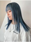 ブルーグレー_チェリーブラウンフェミニンロング_ba373941