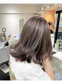 ハイライトブルージュマチルダボブインナーグレージュ