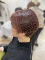 顔周りインナーカラーで白髪ぼかし