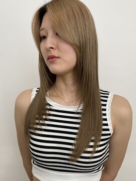 レクタ(recta) 大人20代30代ハイトーンベージュ顔まわりレイヤーロング