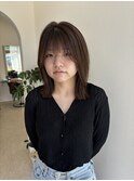 レイヤーカット×グレージュ