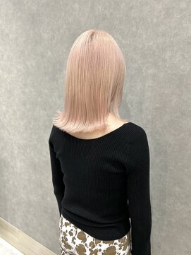 セントラル 三宮店(central) コーラルピンク/ダブルカラー/ケアブリーチ/韓国/髪質改善