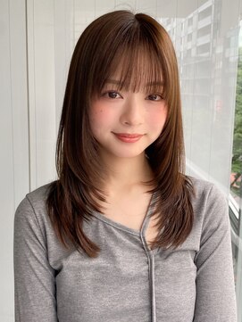 エトラ 渋谷店(etora) 韓国ヘア レイヤーカット 小顔 ココアベージュ 黒髪"